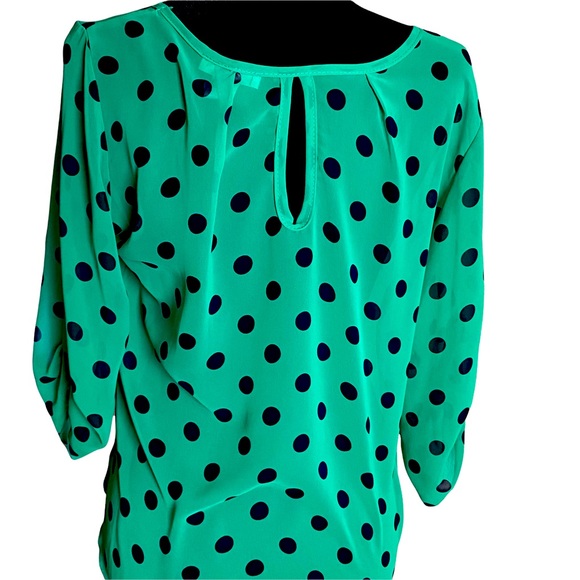 A’GACI A’GACI Green and blue pokadot blouse - Picture 2 of 7